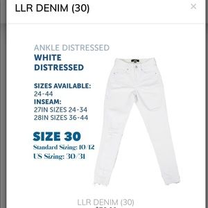 LuLaRoe LLR White Denim Jeans